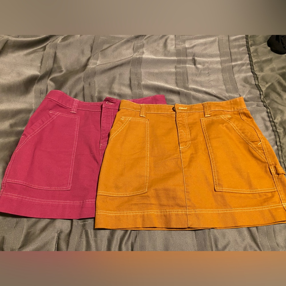 Old Navy Mini Skirts in Magenta and Dark Mustard